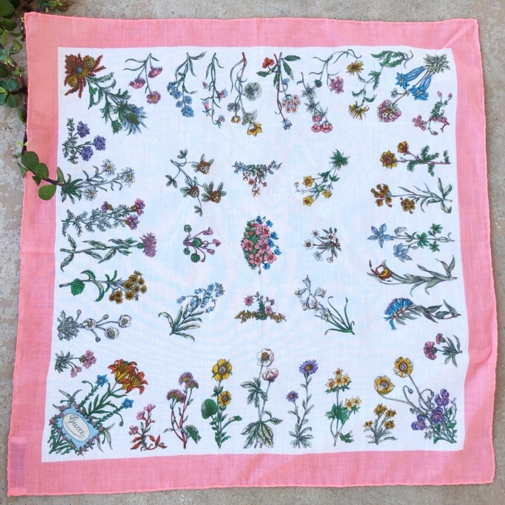 Gucci Vintage Handkerchief Square Scarf